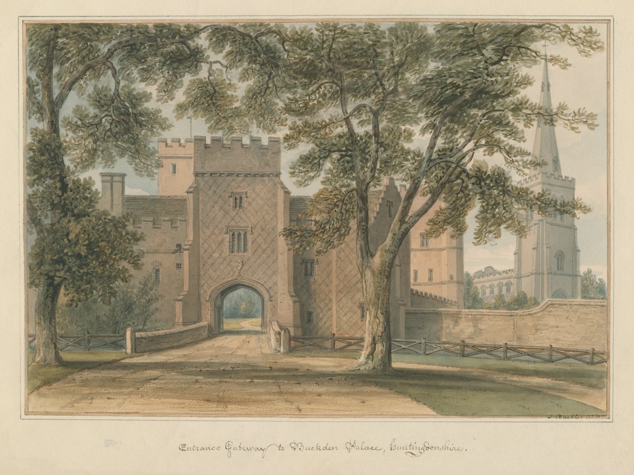 Huntingdonshire - Buckden Palace, 1800 von John Buckler