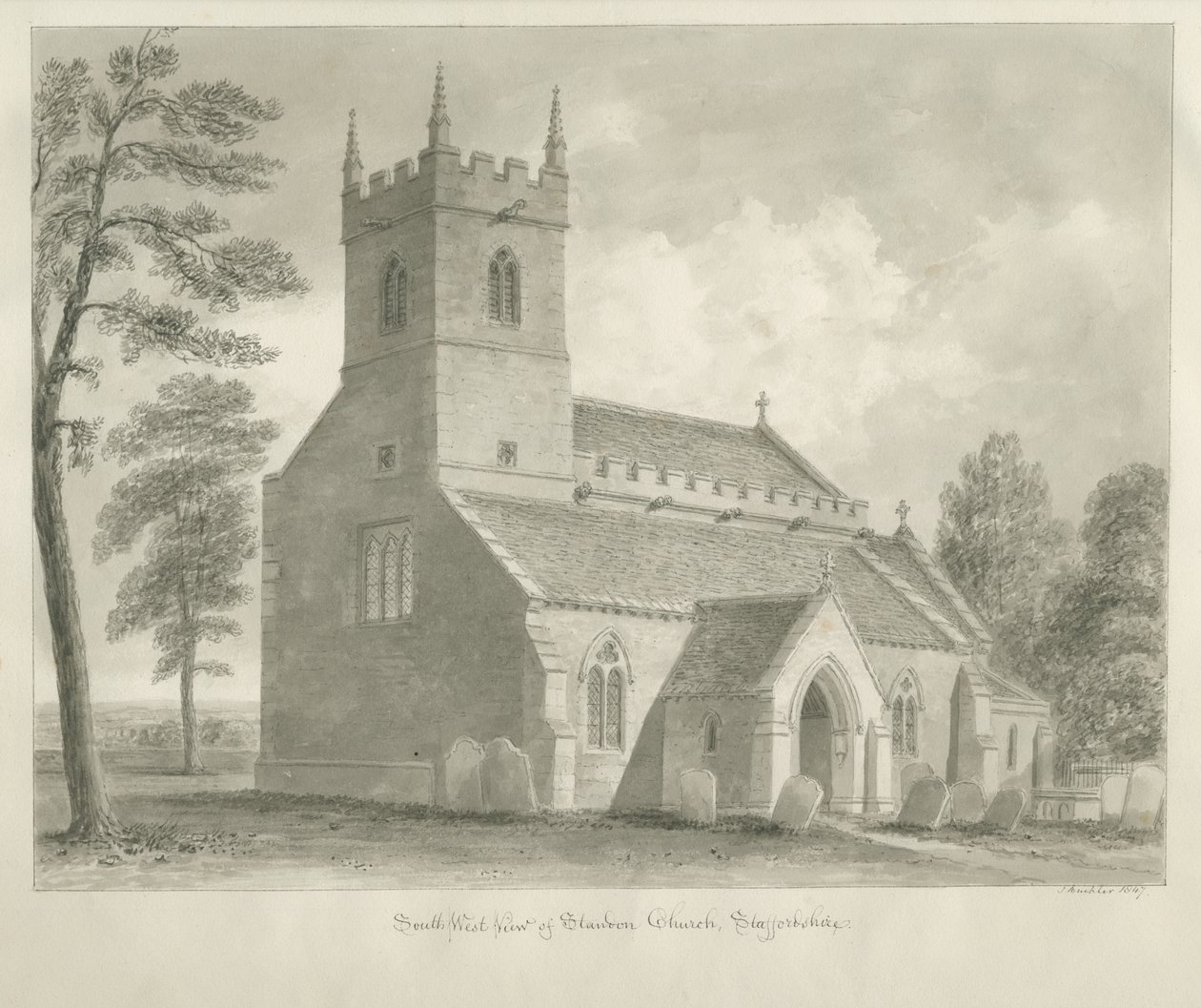 Standon Kirche von John Buckler