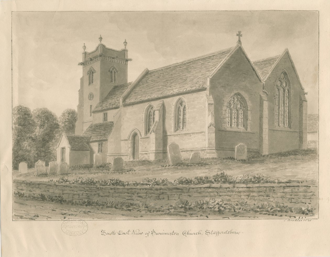 Swynnerton Kirche von John Buckler