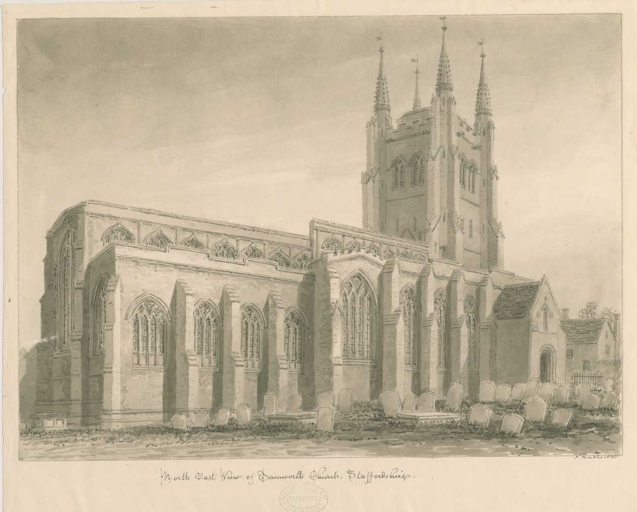 Tamworth Kirche von John Buckler