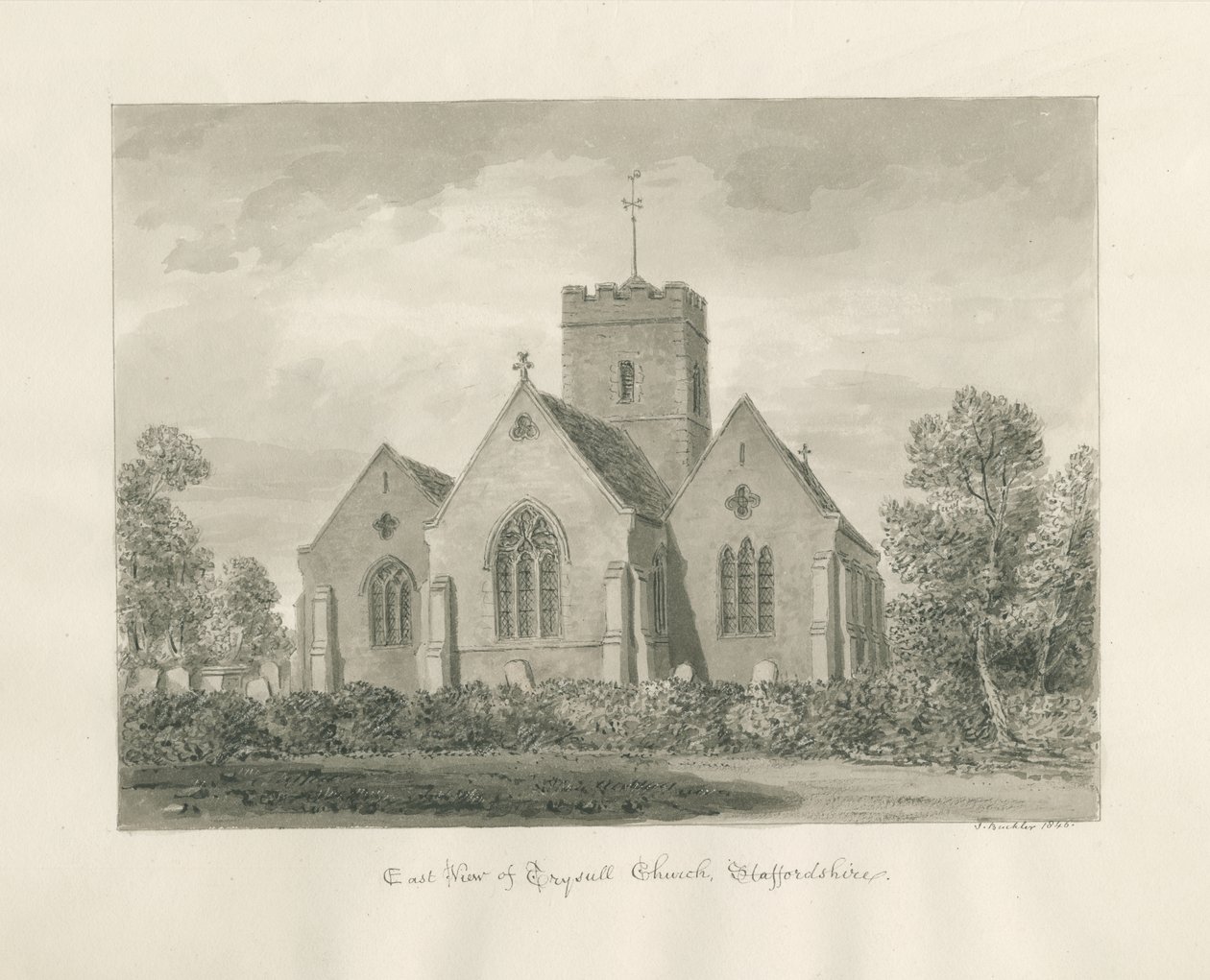Trysull Kirche von John Buckler