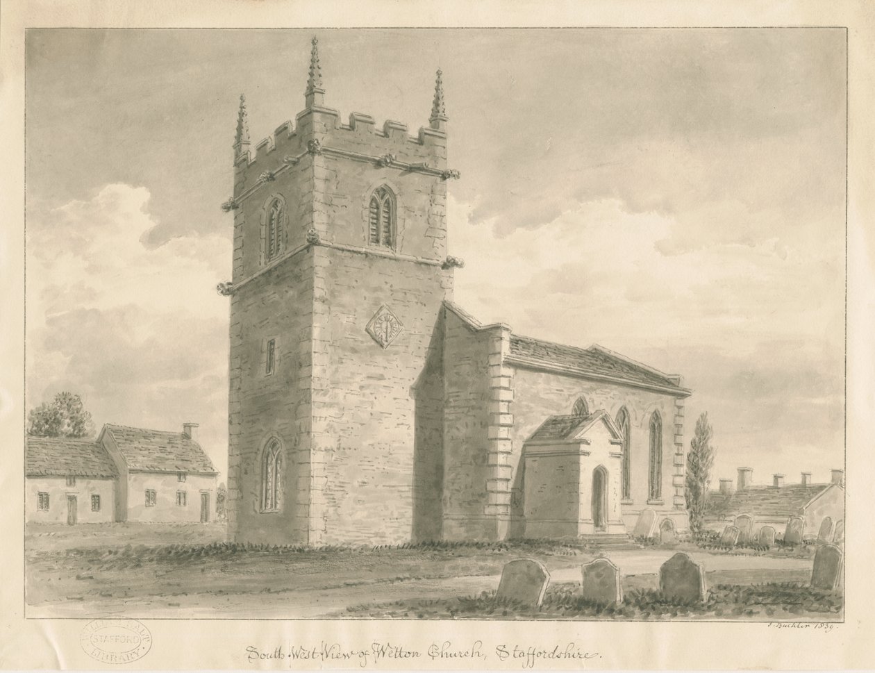 Wetton Kirche von John Buckler