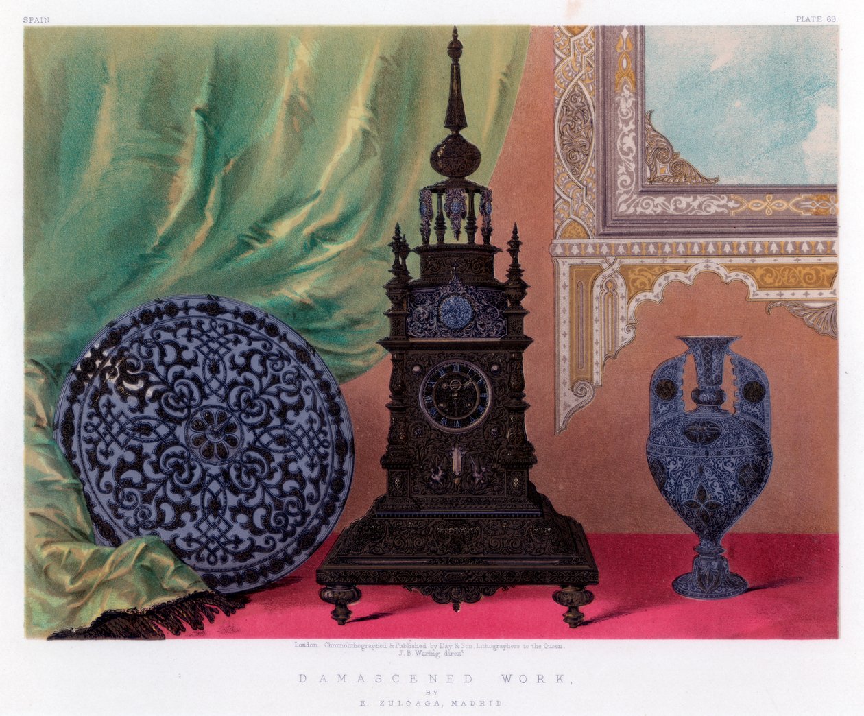 Damastarbeit, 19. Jahrhundert von John Burley Waring