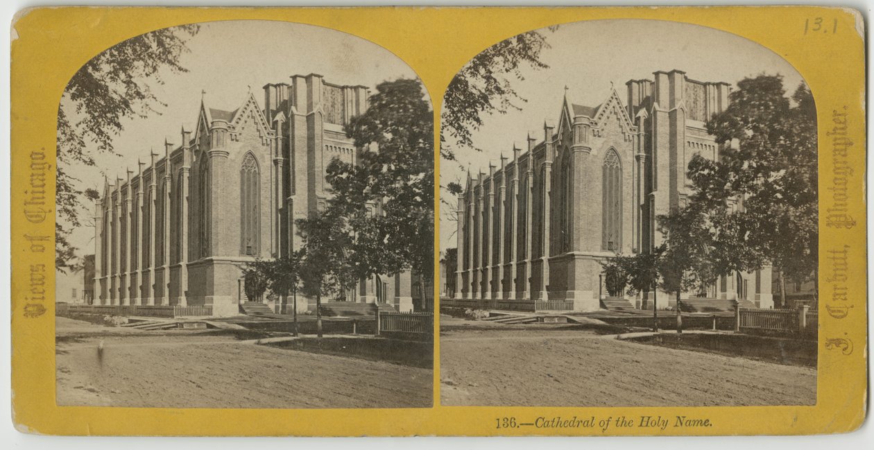 Kathedrale des Heiligen Namens, Chicago, ca. 1870 von John Carbutt