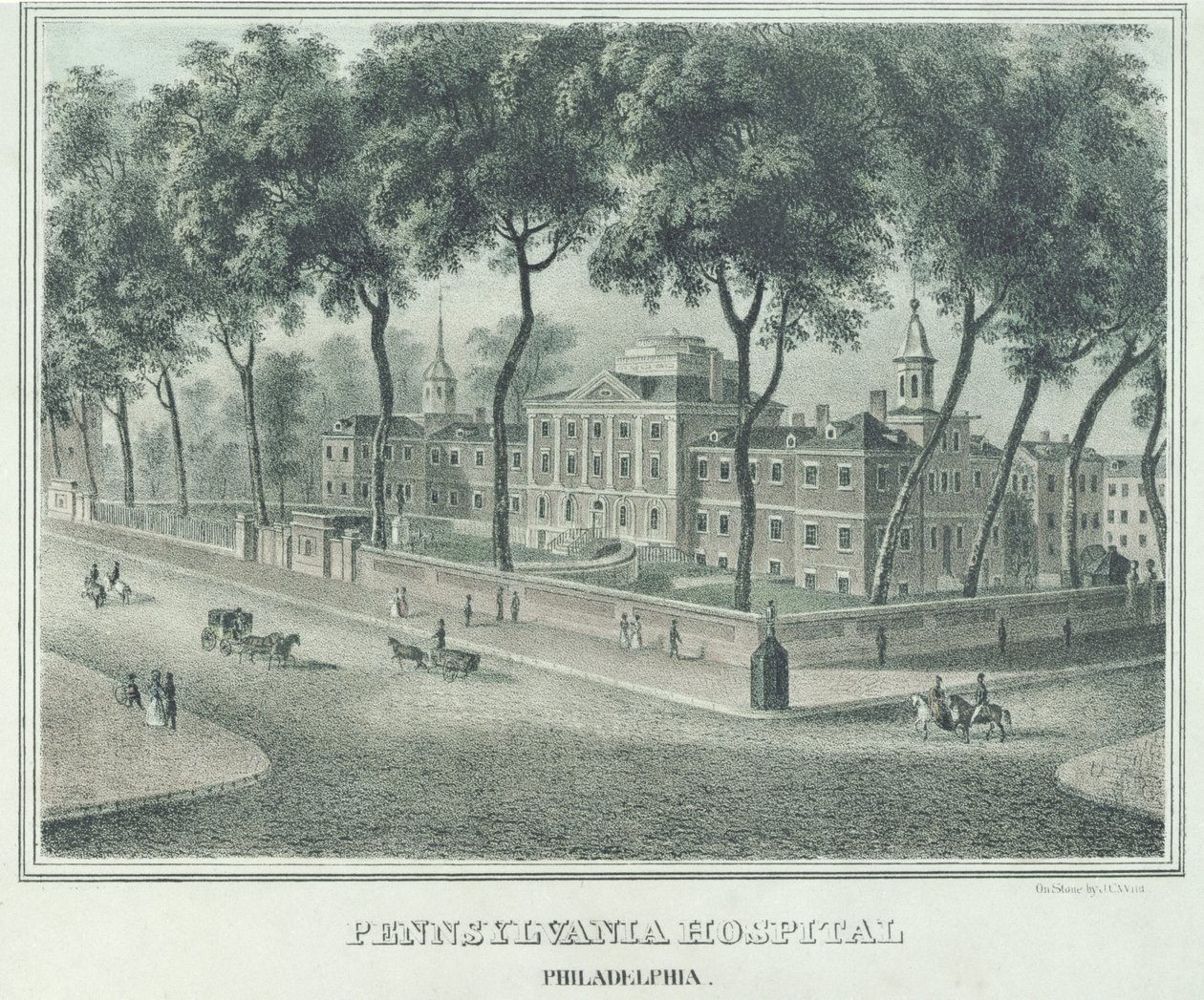 Pennsylvania Hospital, 1838 von John Caspar Wild