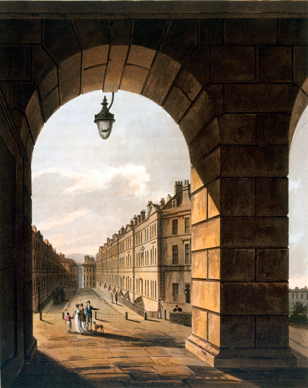 Straßenszene, Bath von John Claude Nattes