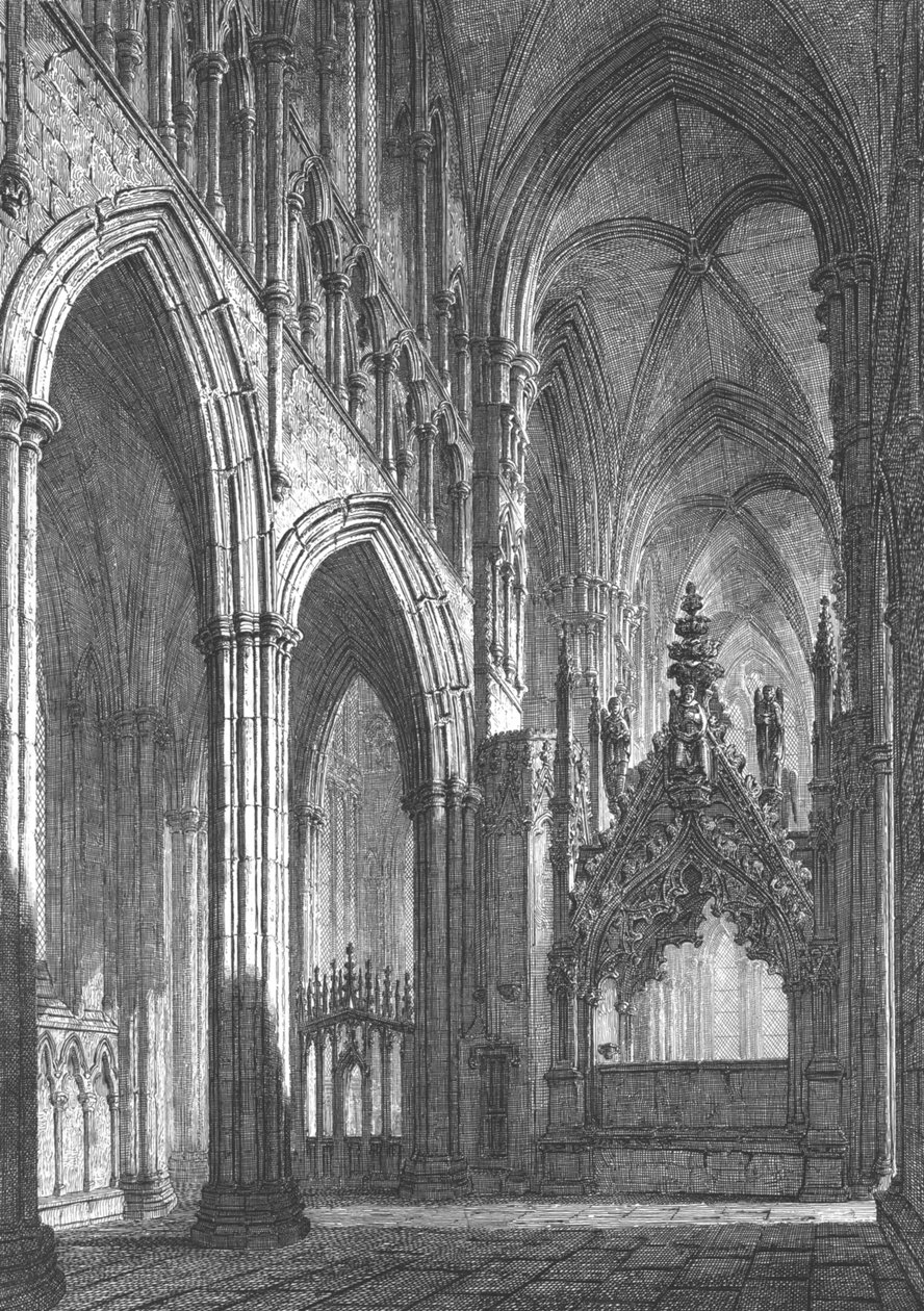 Beverley Minster, östliches Querschiff, frühes 19. Jahrhundert von John Coney