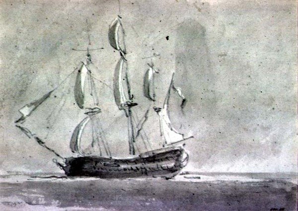 Ein Schiff unter Segel von John Constable