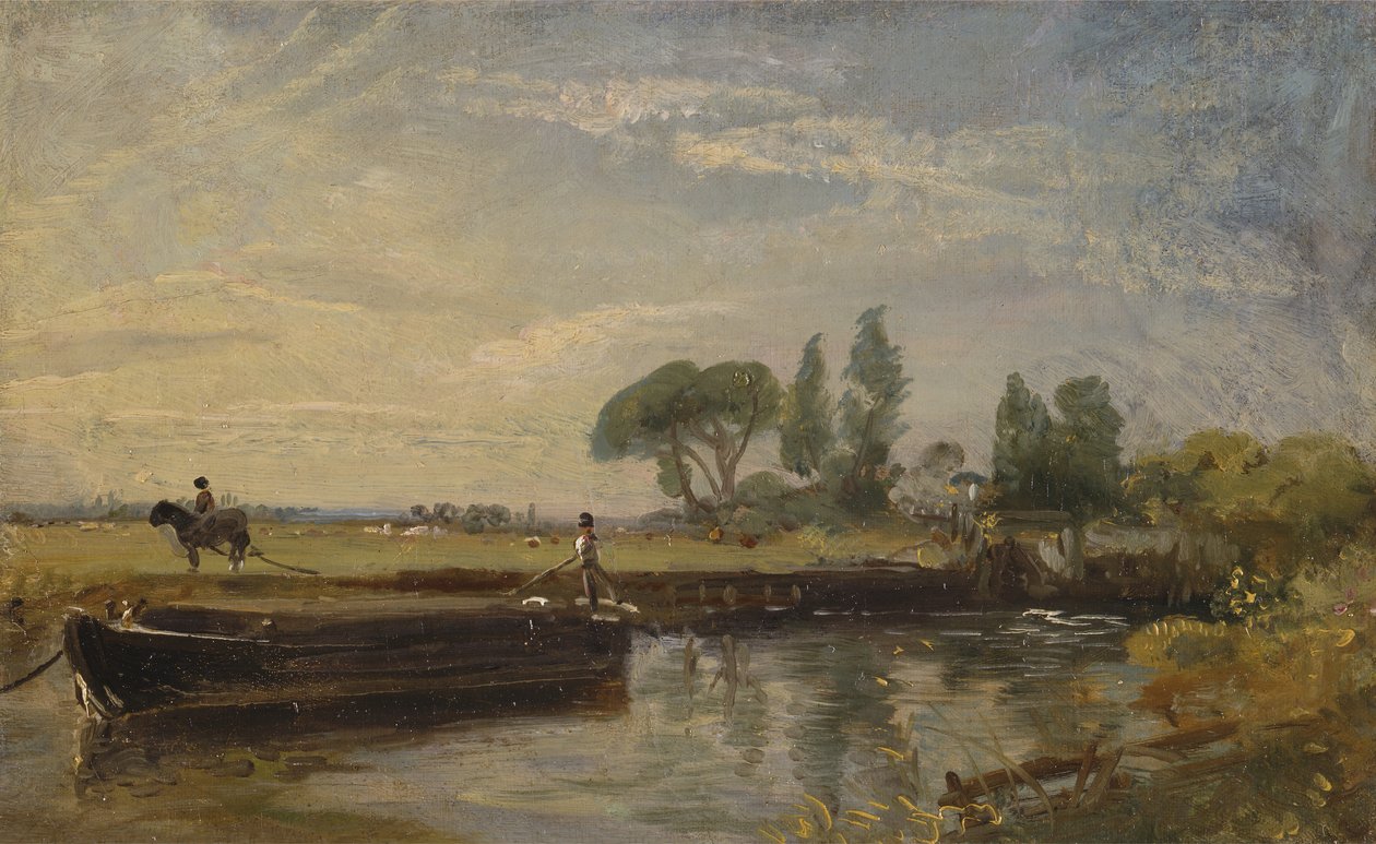 Barke unterhalb der Flatford-Schleuse, ca. 1810 von John Constable