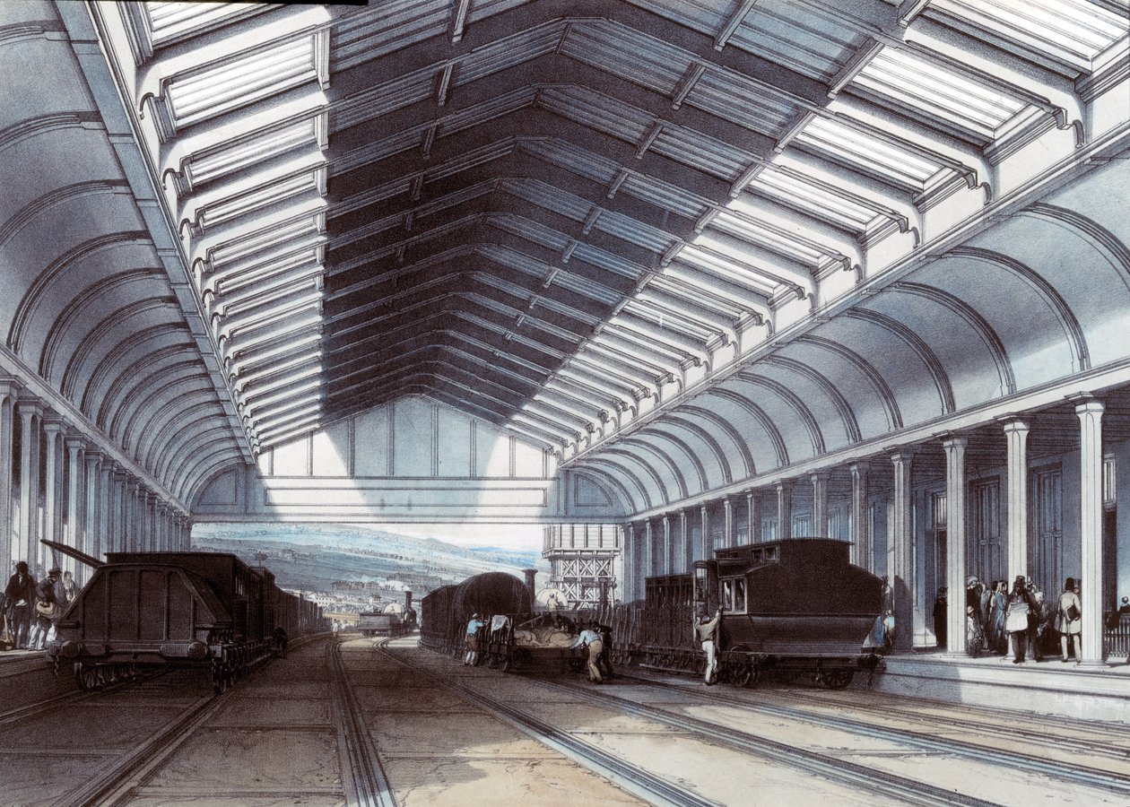 Bath Station, Somerset, 1846 von John Cooke Bourne