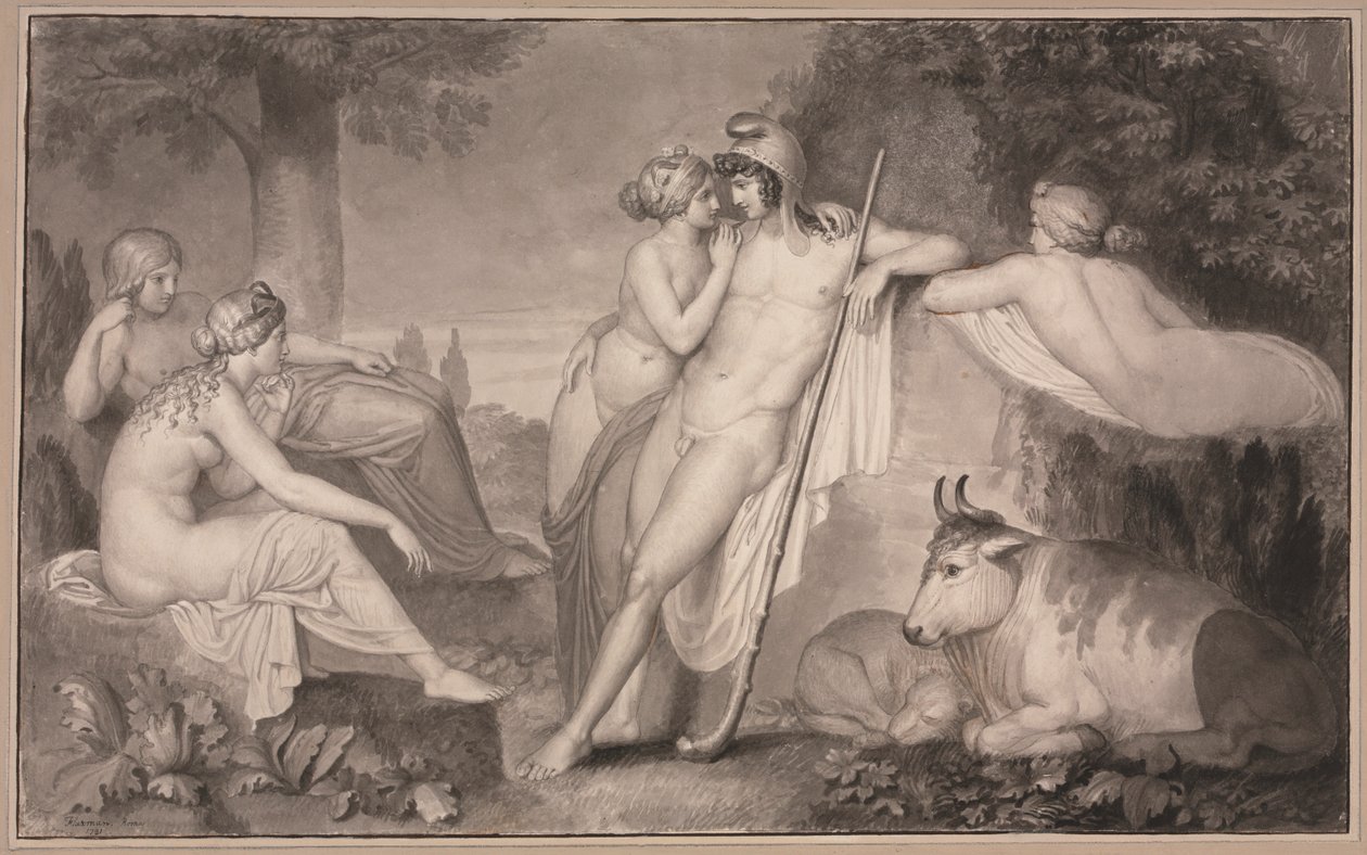 Paris und Oenone, 1791 von John Flaxman