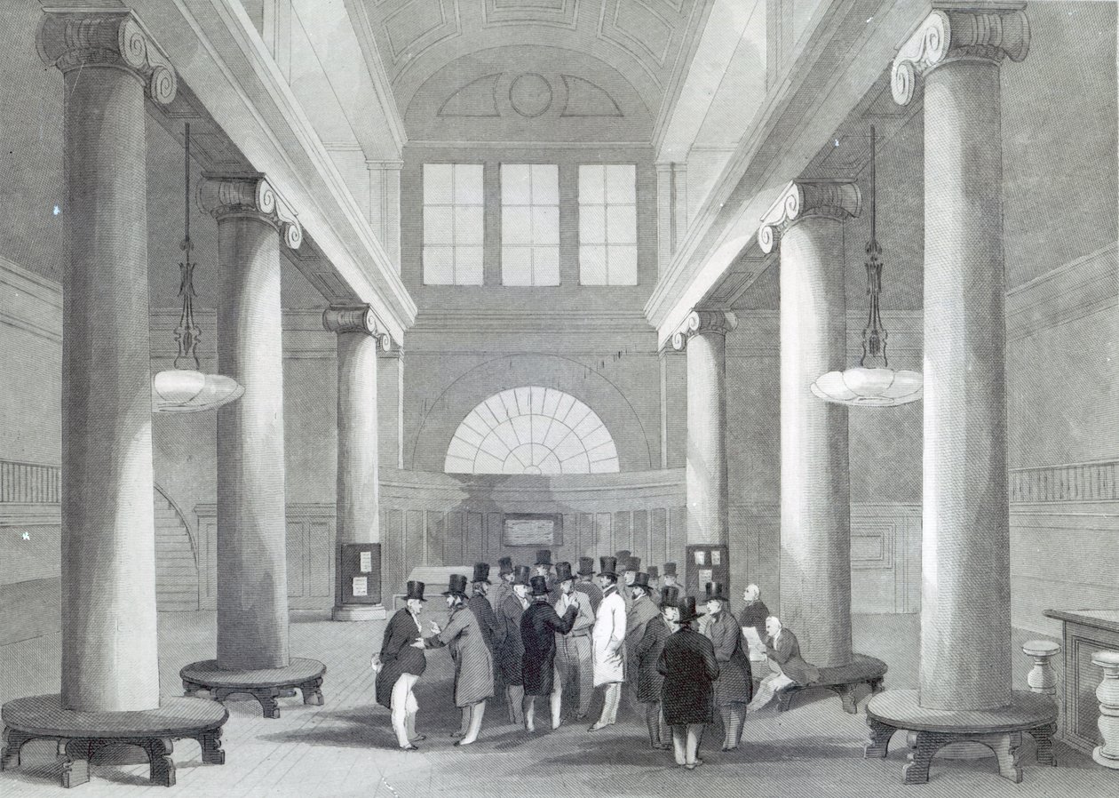 Börse, graviert von Henry Melville, ca. 1842 von John Gilbert
