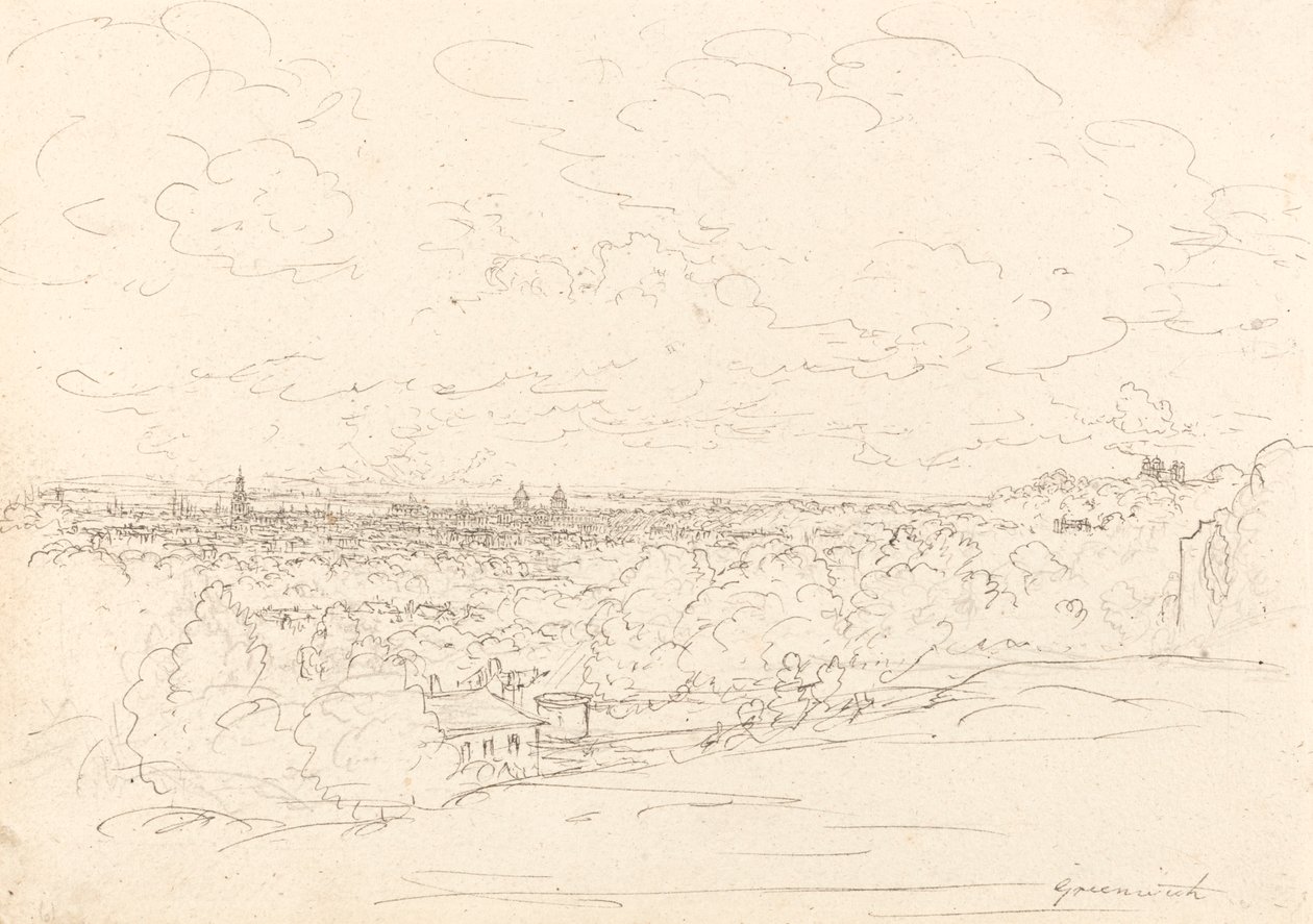 Entfernte Ansicht von Greenwich von John Glover