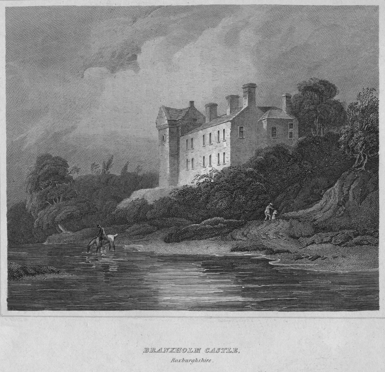 Branxholm Castle, Roxburghshire, 1814 von John Greig