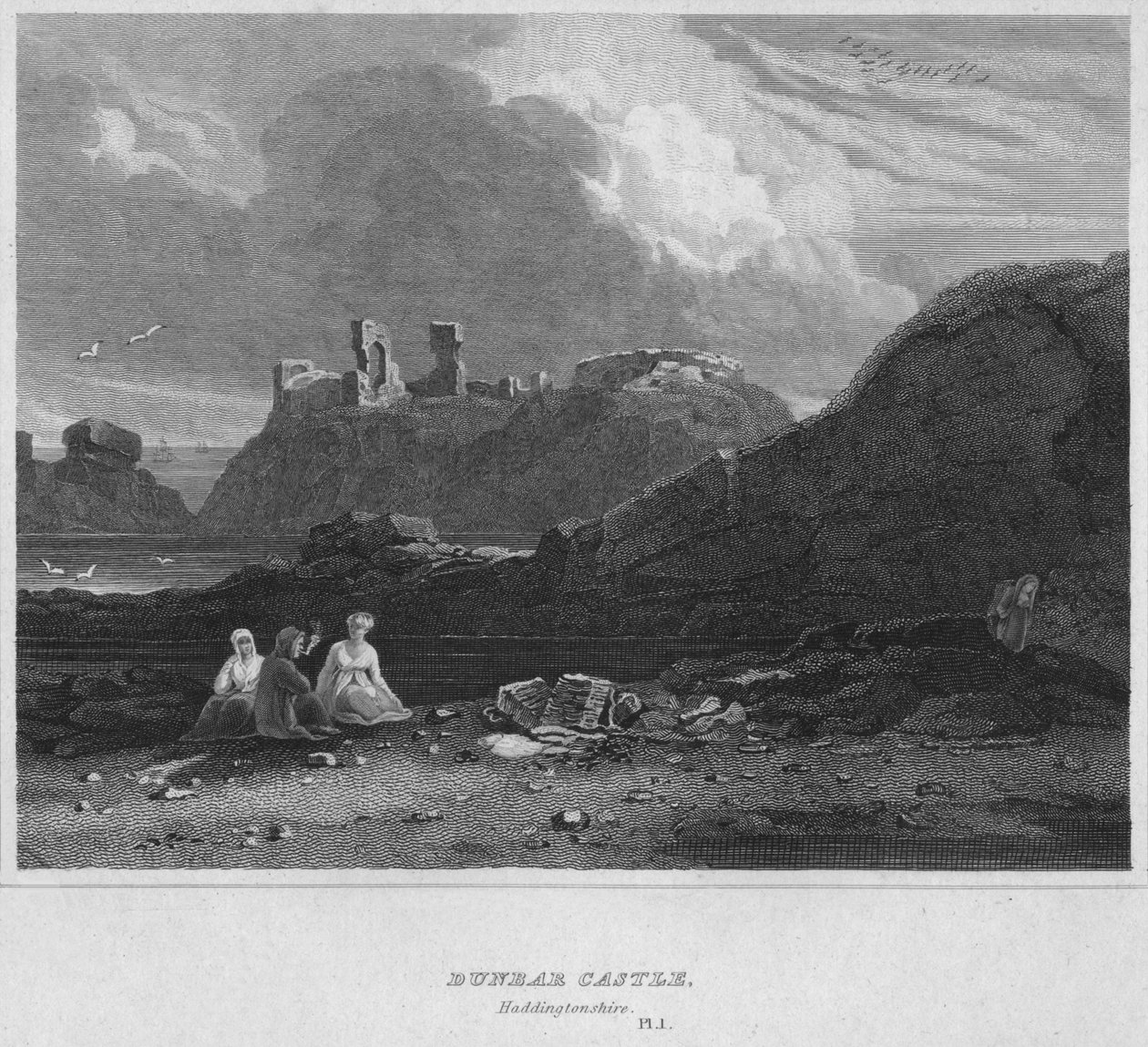 Dunbar Castle, Haddingtonshire, 1814 von John Greig