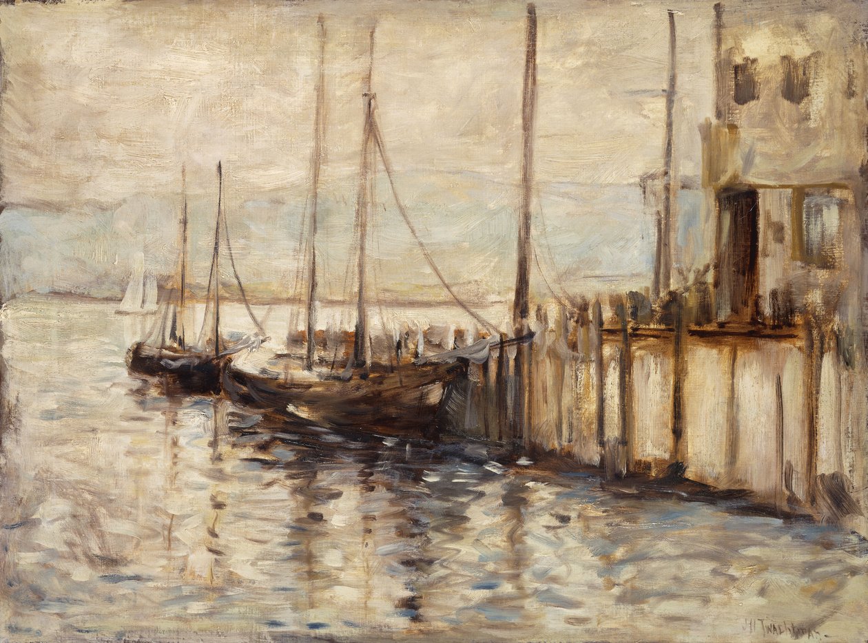 Fischerboot in einem Hafen von John Henry Twachtman