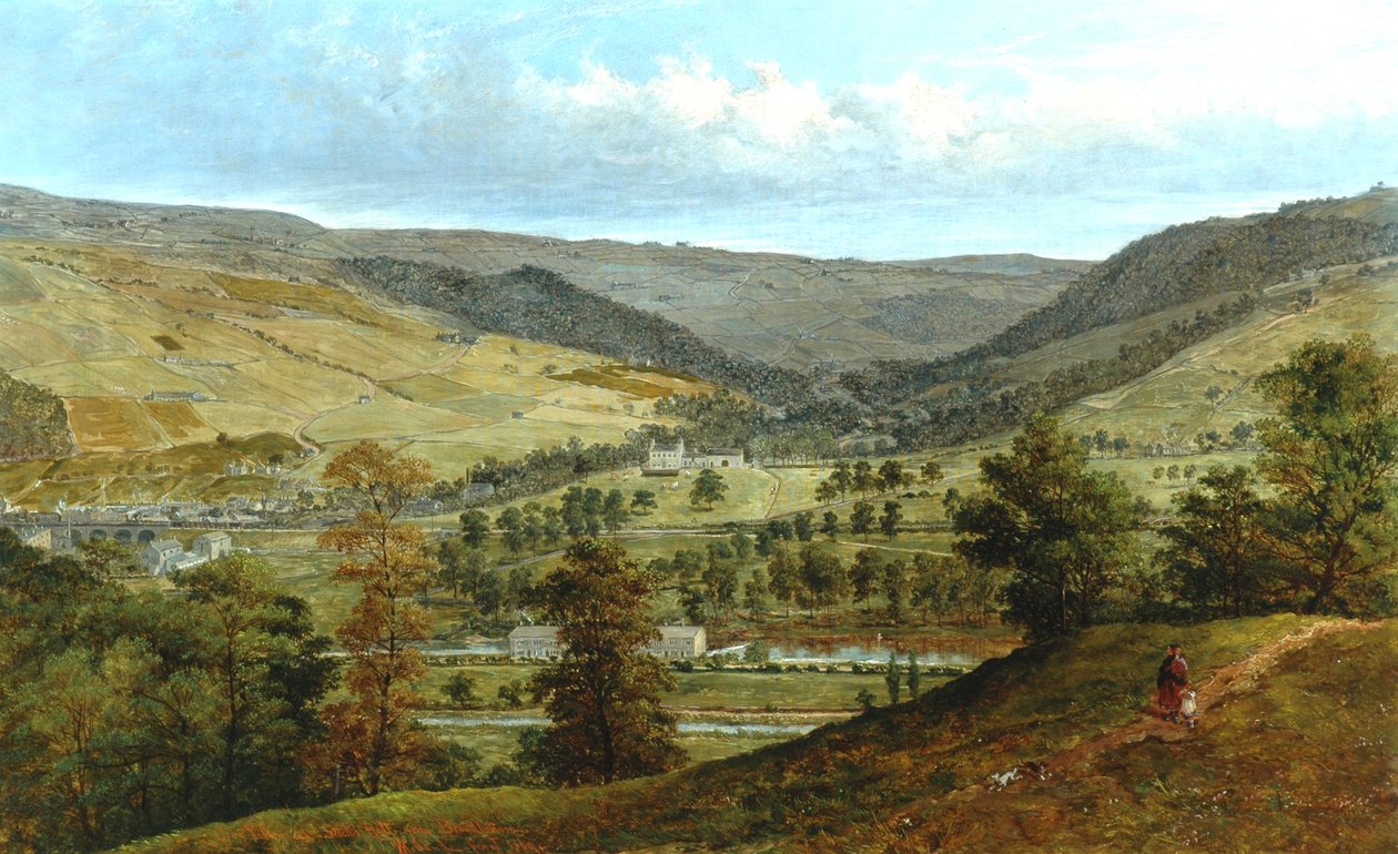 Cragg Vale & Stocks Hall von Broadbottom, 1869 von John Holland