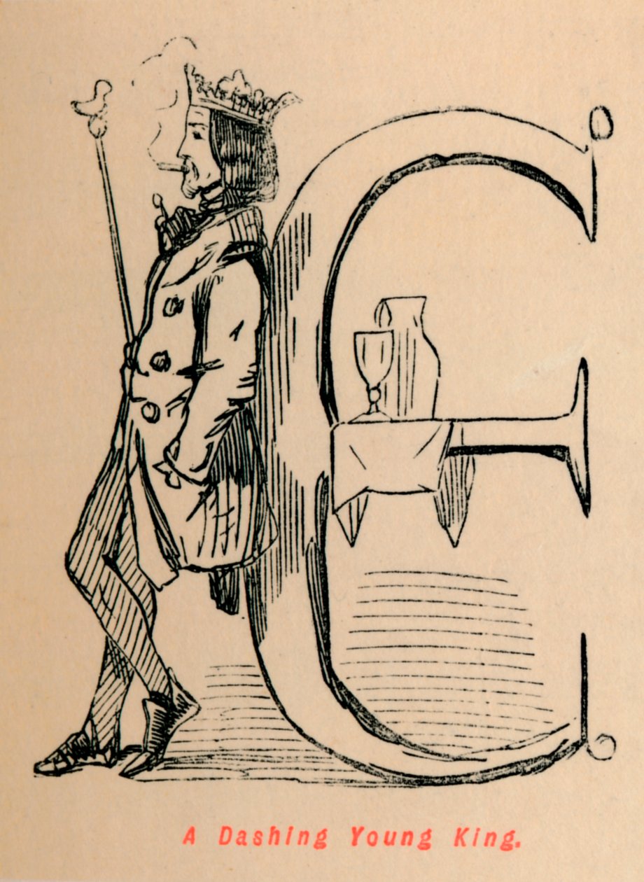Ein schneidiger junger König, um 1860 von John Leech