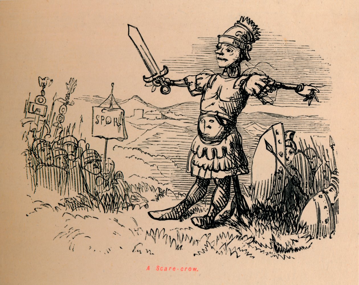Eine Vogelscheuche, 1852 von John Leech