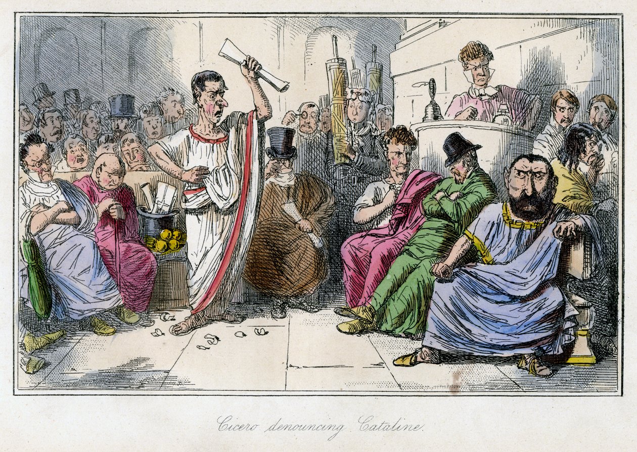 Cicero denunziert Cataline, 1850er Jahre von John Leech