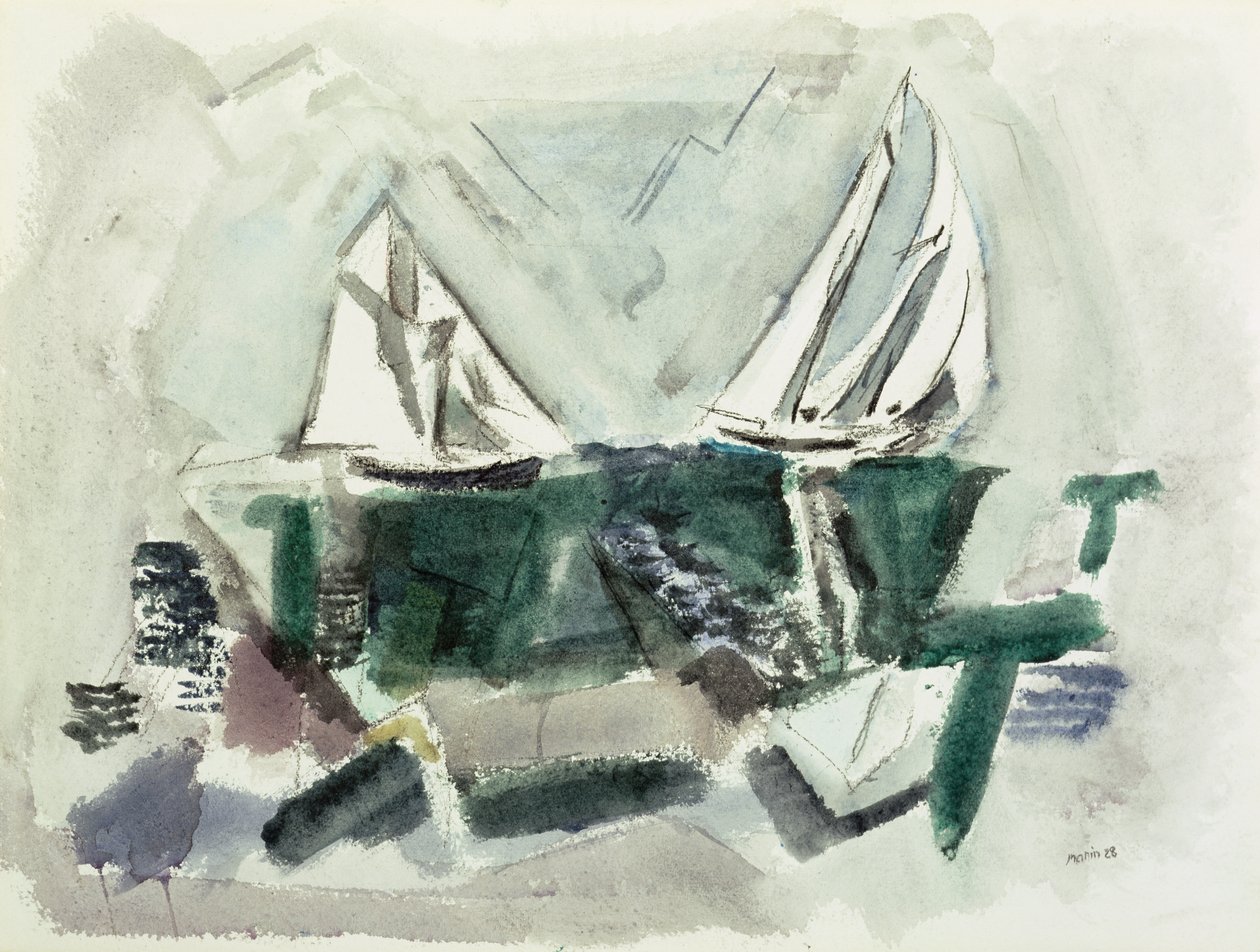 Schoner-Yachten, Dear Isle, Maine von John Marin