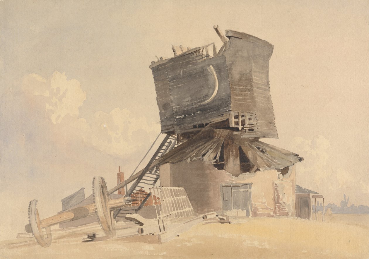 Eine sturmgeschädigte Windmühle von John Middleton