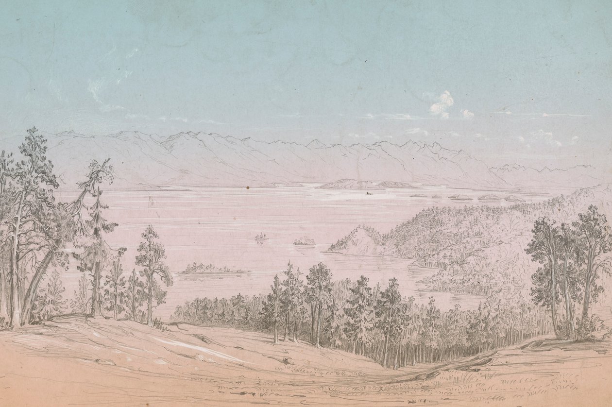 Flathead Lake, Blick nach Süden von John Mix Stanley