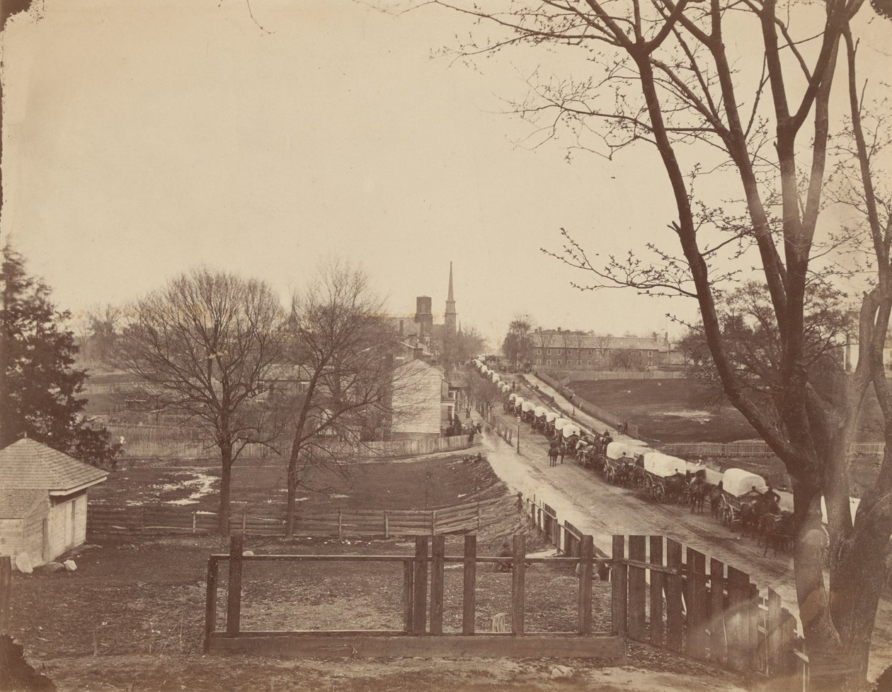 Zug von Armeewagen, die Petersburg, Virginia, betreten von John Reekie