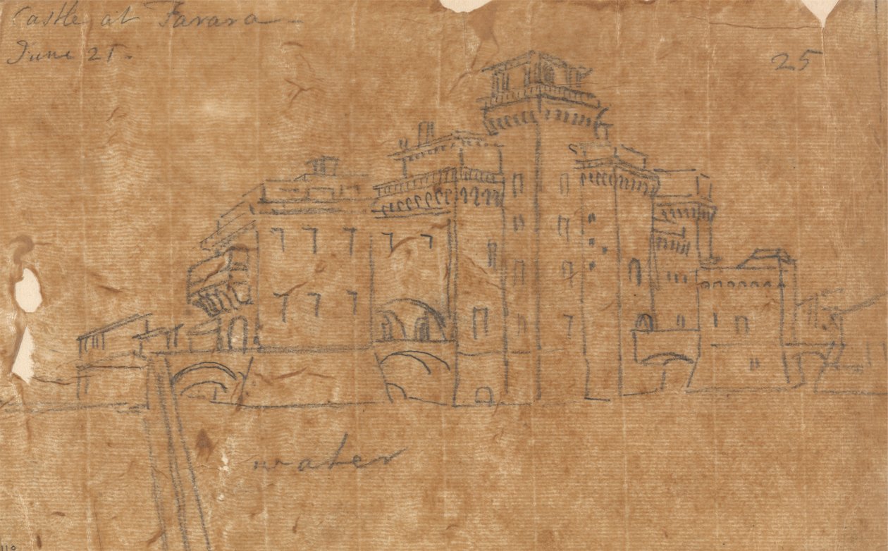 Schloss in Ferrara, 21. Juni von John Robert Cozens