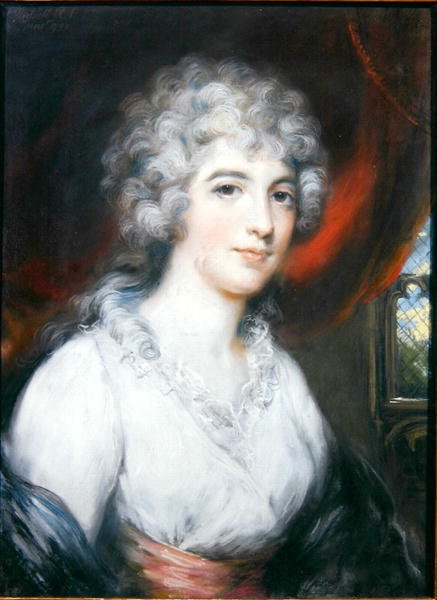 Dame sitzt in einer gotischen Kammer von John Russell