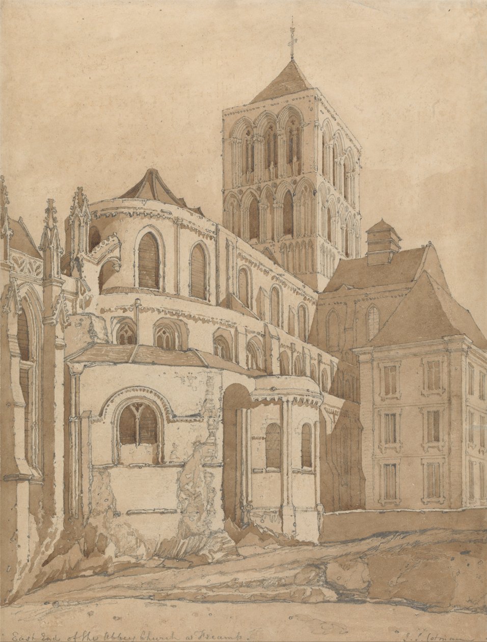 Abteikirche in Fecamp, Normandie von John Sell Cotman