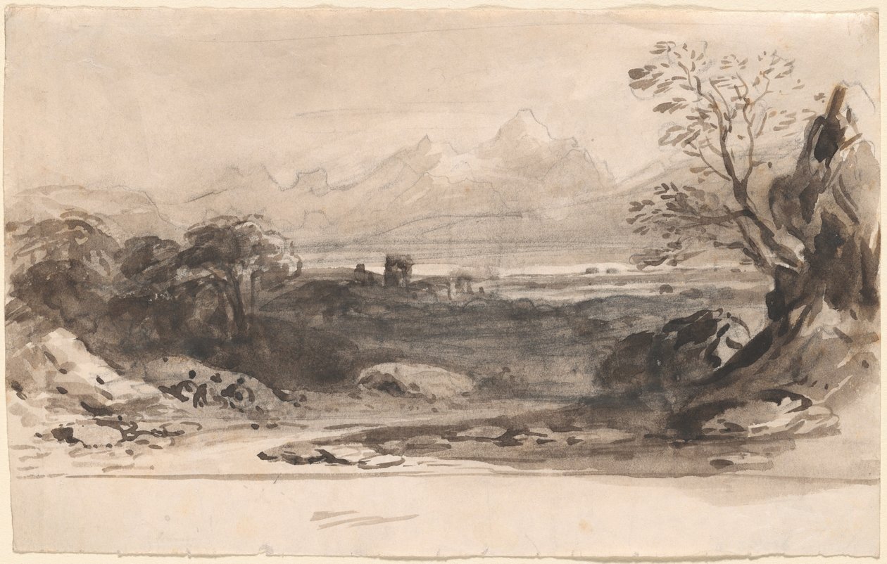 Landschaft mit Ruinen von John Varley