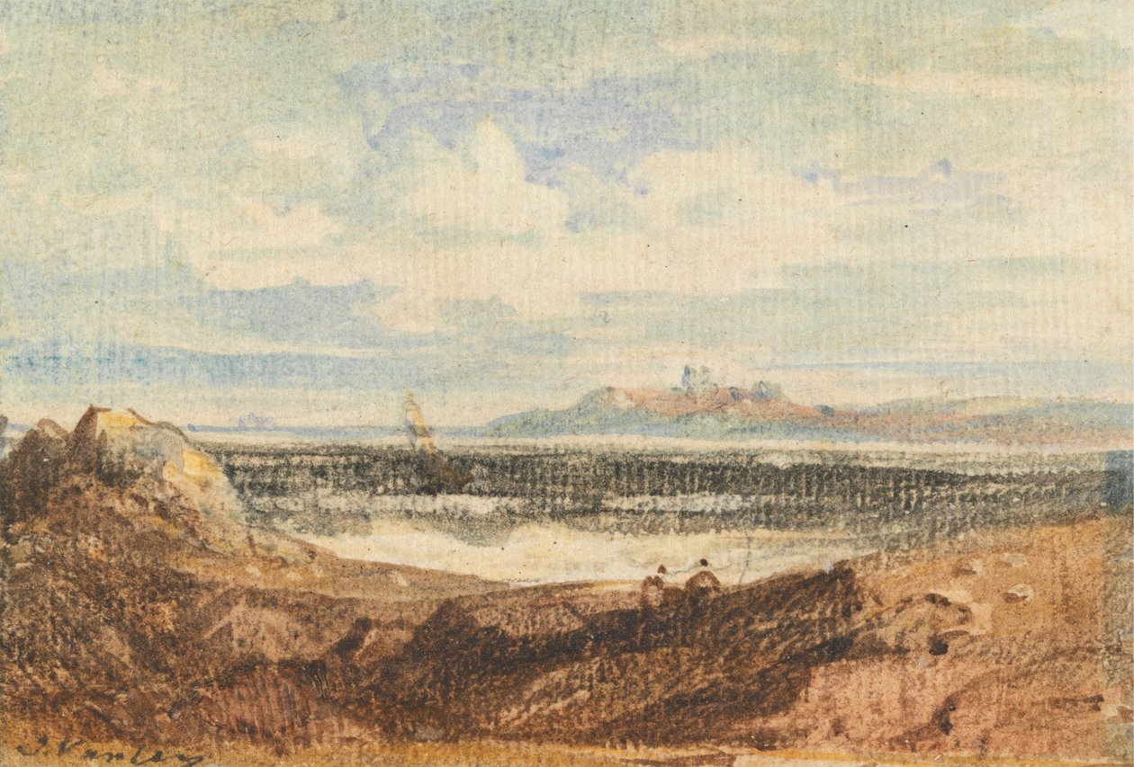 Ansicht der zerklüfteten Küste, Bamburgh, Northumberland von John Varley