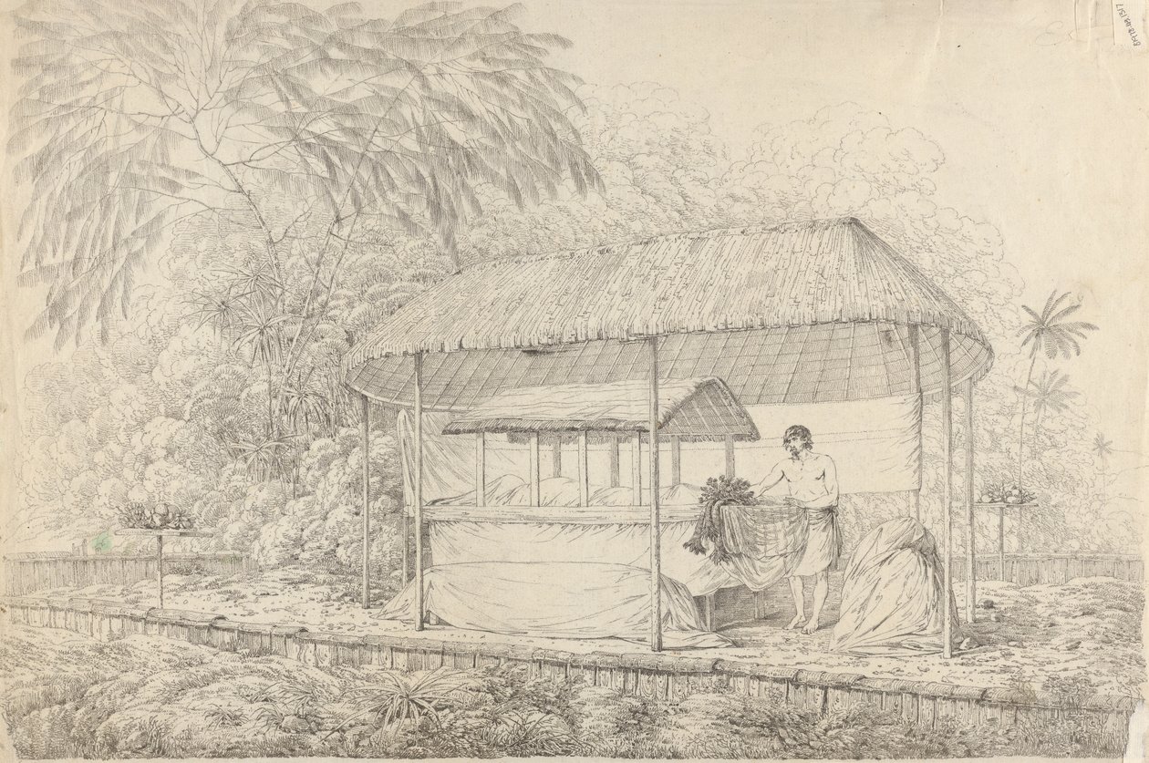 Waheiadooa, Häuptling von Oheitepha, im Staat liegend von John Webber