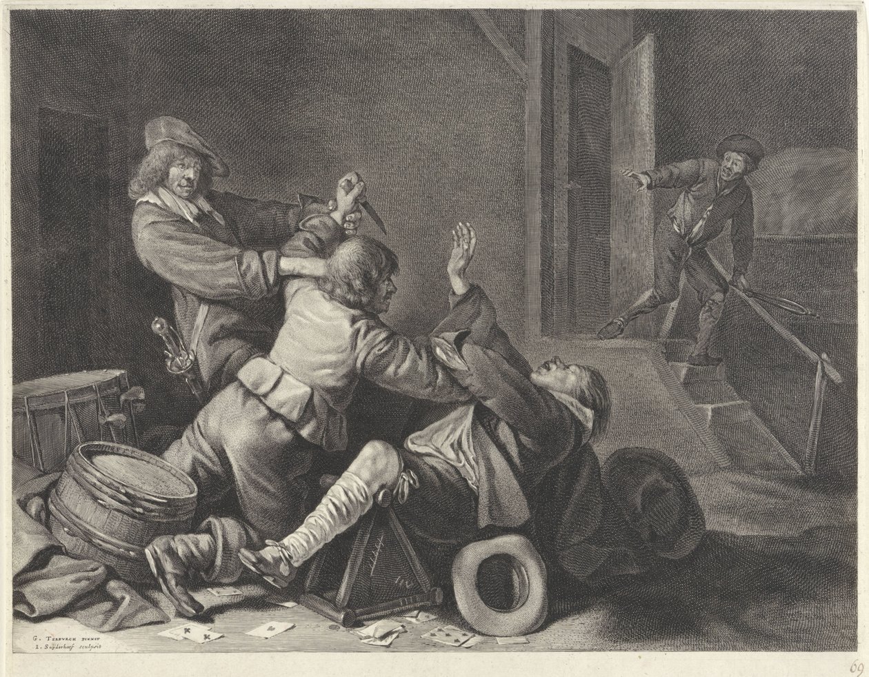Kampf in einem Innenraum von Jonas Suyderhoef
