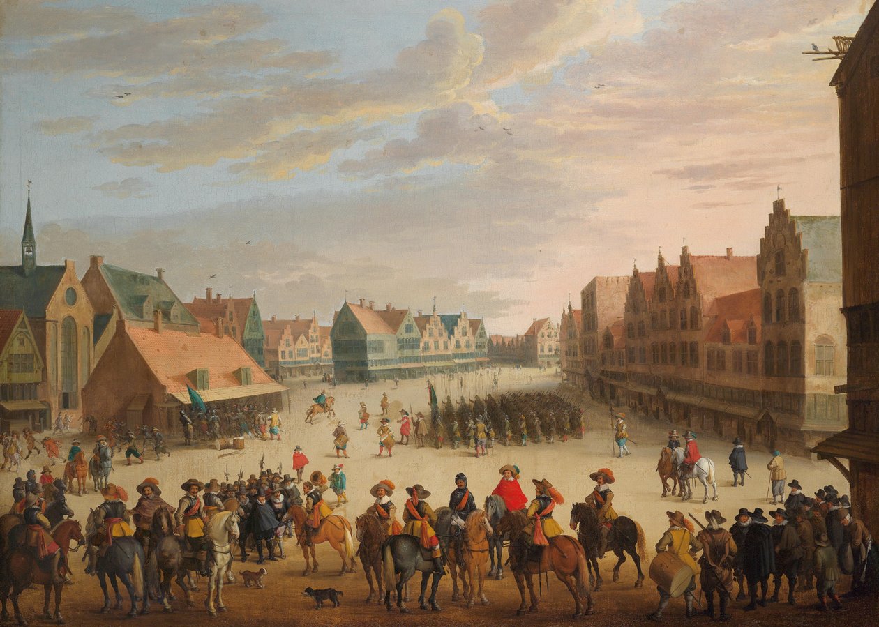 Prinz Moritz von Oranien entlässt die Söldner auf dem Neude-Platz in Utrecht am 31. Juli 1618 von Joost Cornelisz. Droochsloot