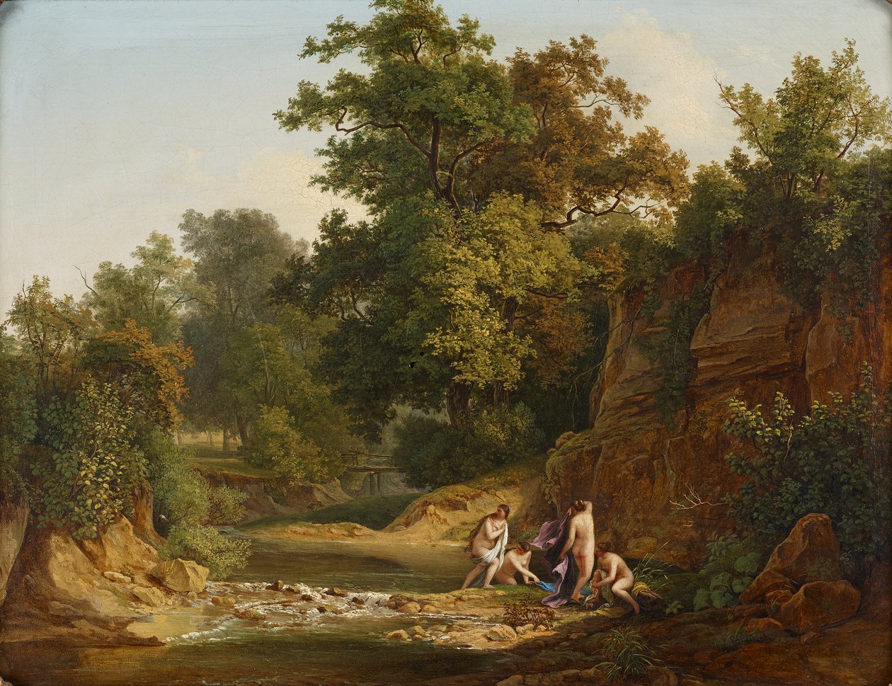Landschaft mit Badenden von Josef Feid