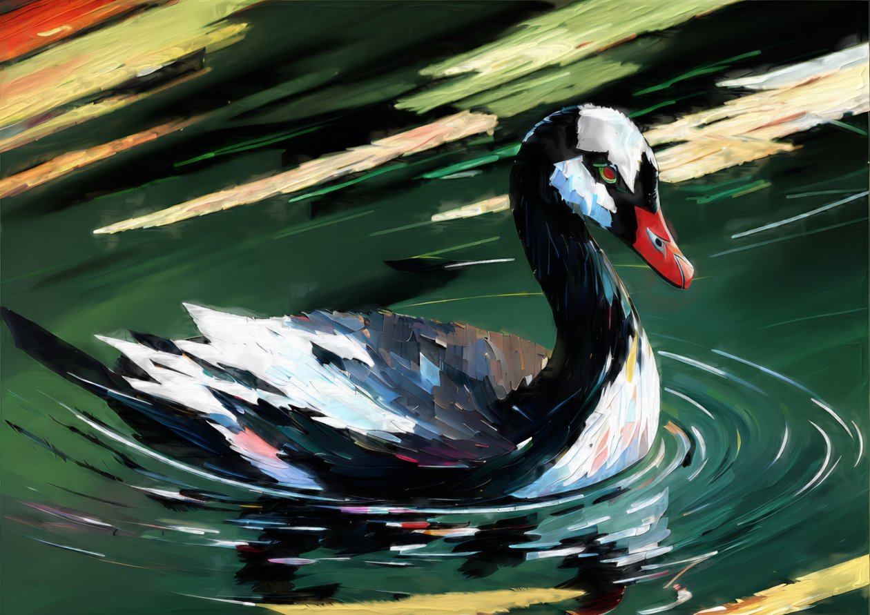 Tiere: Schwarzer Schwan 1 von Josef Johann Michel