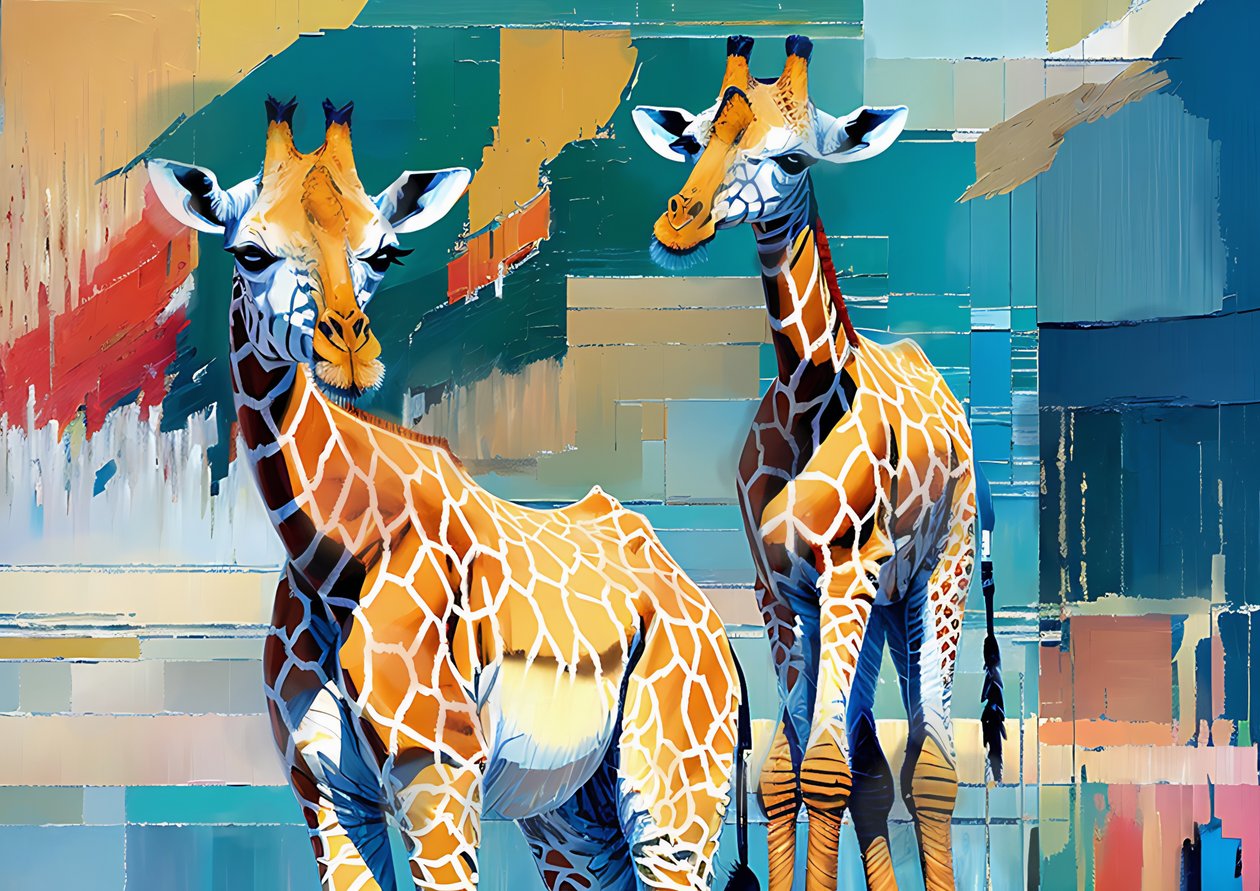 Tiere: Giraffen 1 von Josef Johann Michel