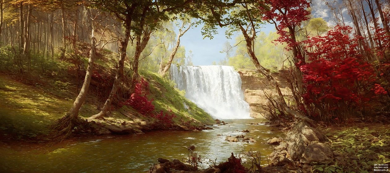 JJM rekreiert Bierstadt-A: Minnehaha Falls von Josef Johann Michel
