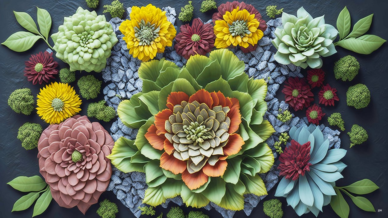 Mandala: Kalanchoe-Elemente_01 von Josef Johann Michel