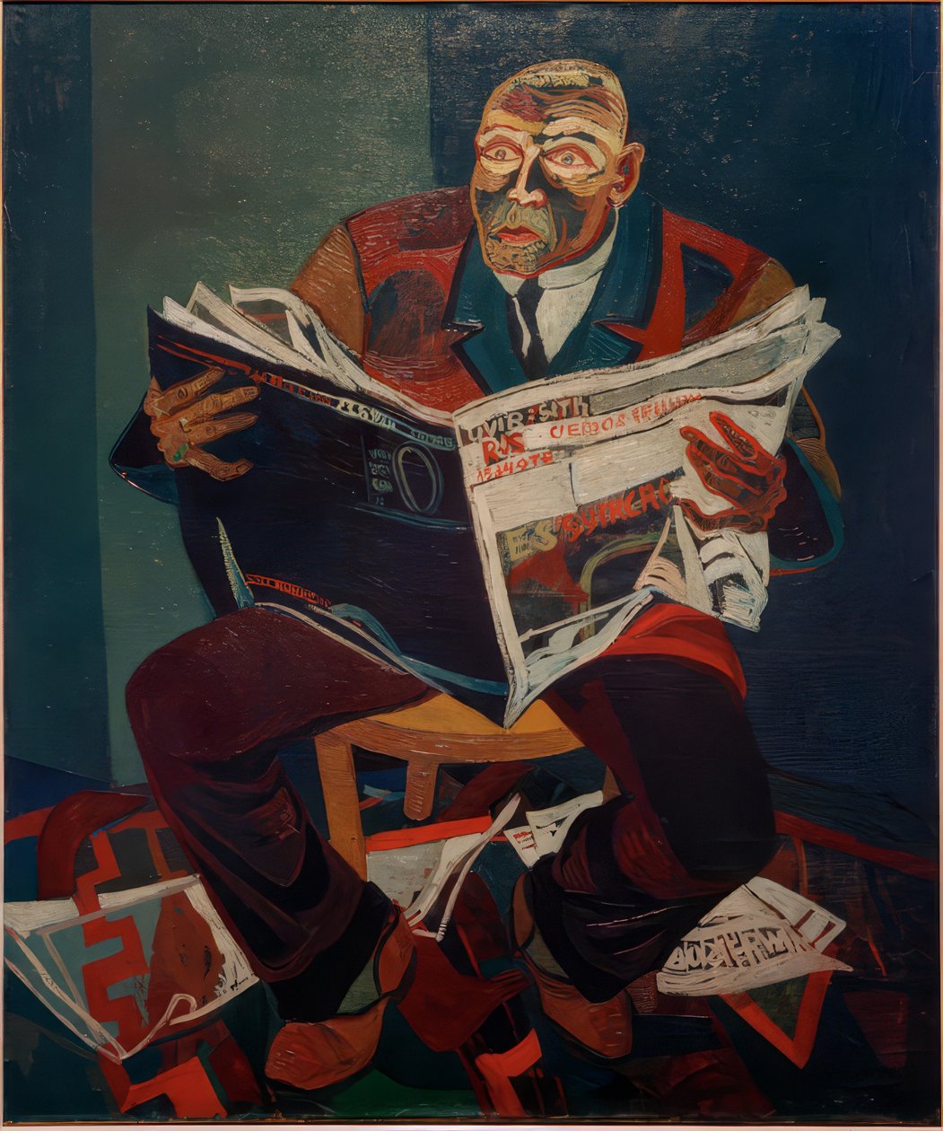 Mann, der die Zeitung liest von Josef Scharl