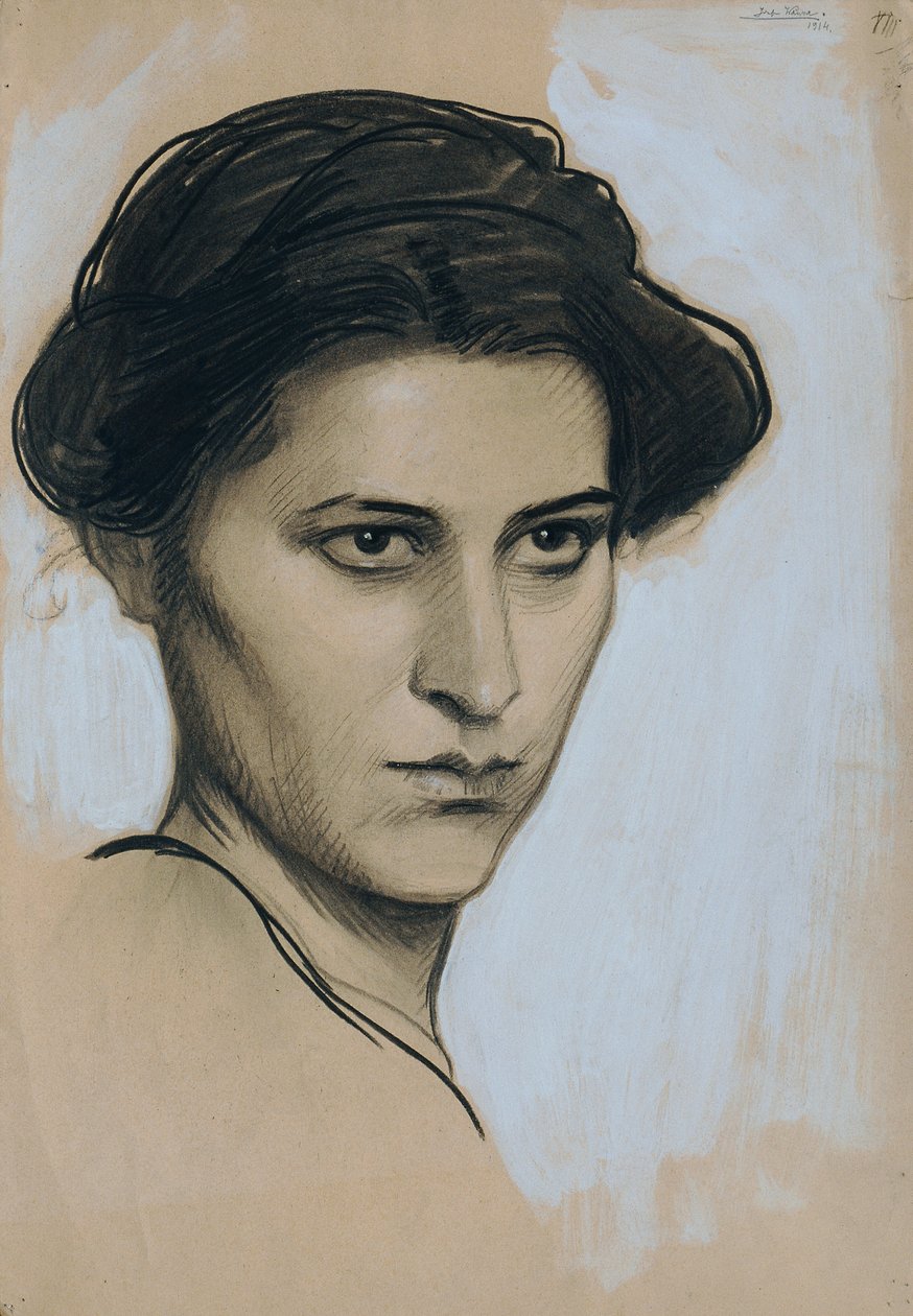 Junge Frau en face von Josef Wawra