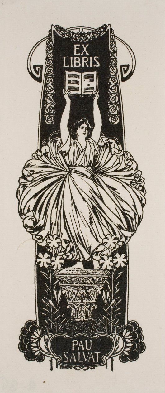 Exlibris von Pau Salvat von Josep Triadó