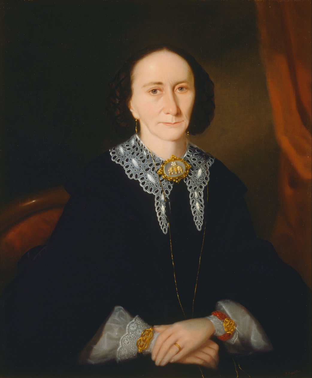 Porträt einer Frau (Elizabeth Collins) von Joseph Backler