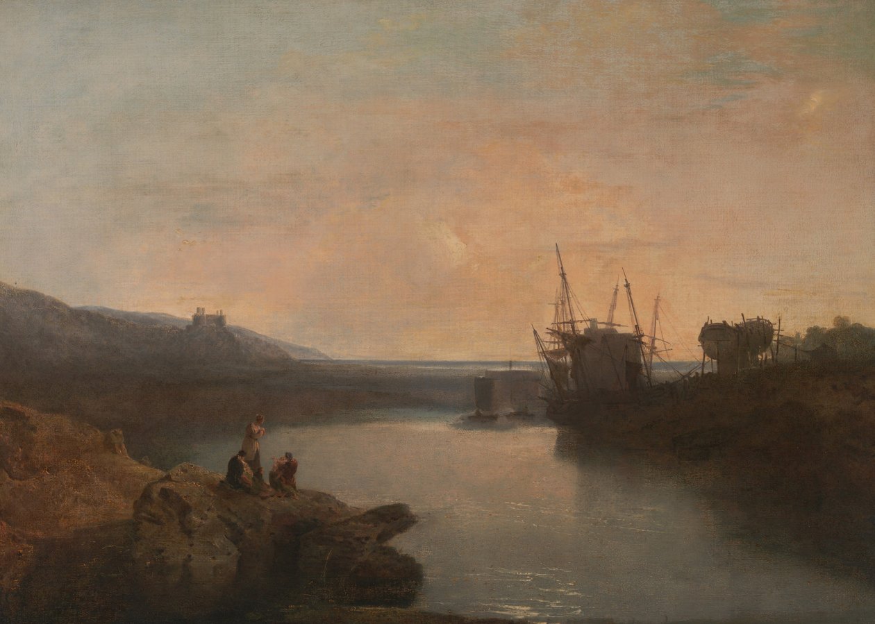 Harlech Castle, von Twgwyn Ferry, Sommerabenddämmerung von Joseph Mallord William Turner