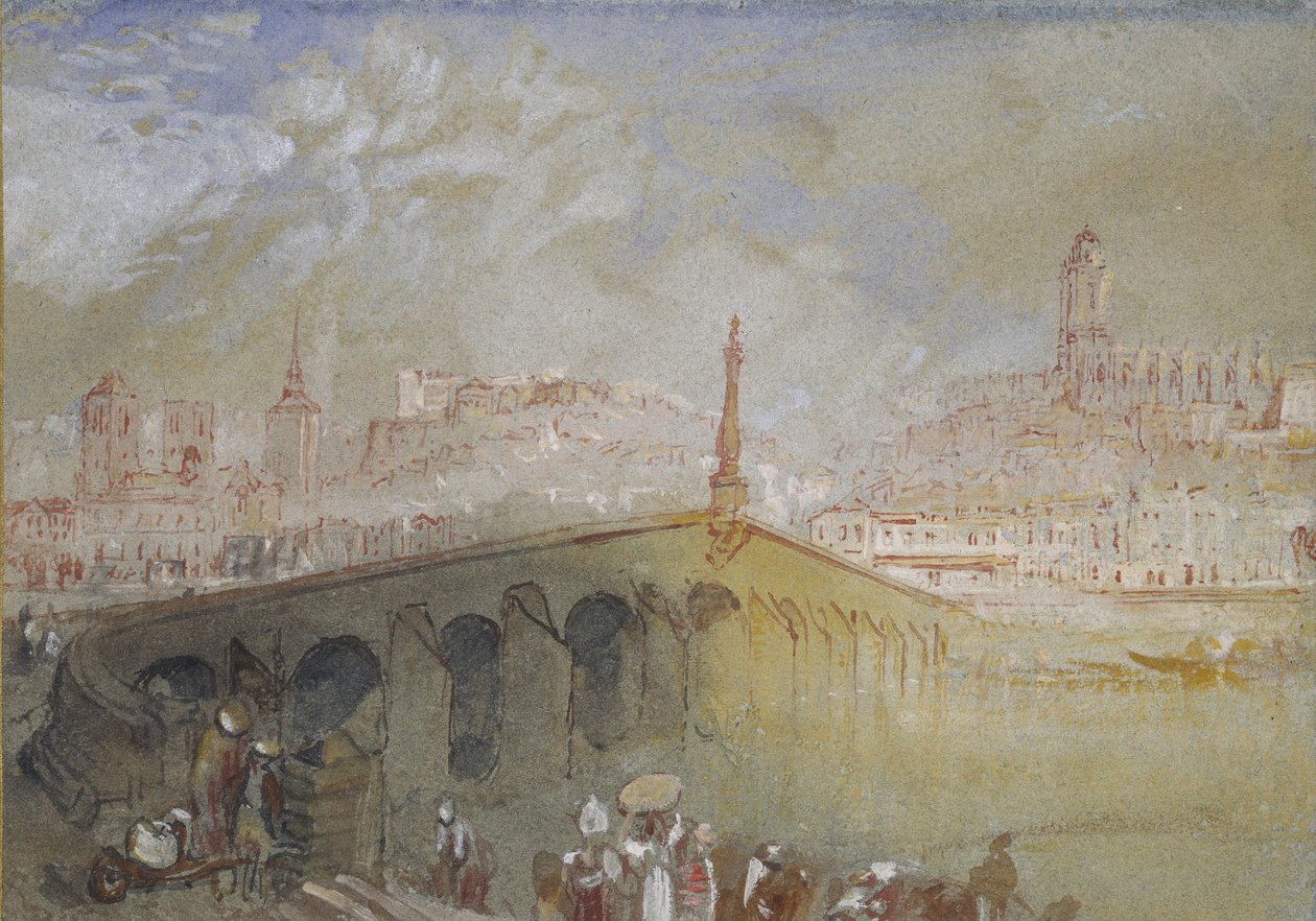 Die Brücke von Blois: Nebel lichtet sich, 1826 - 1830 von Joseph Mallord William Turner