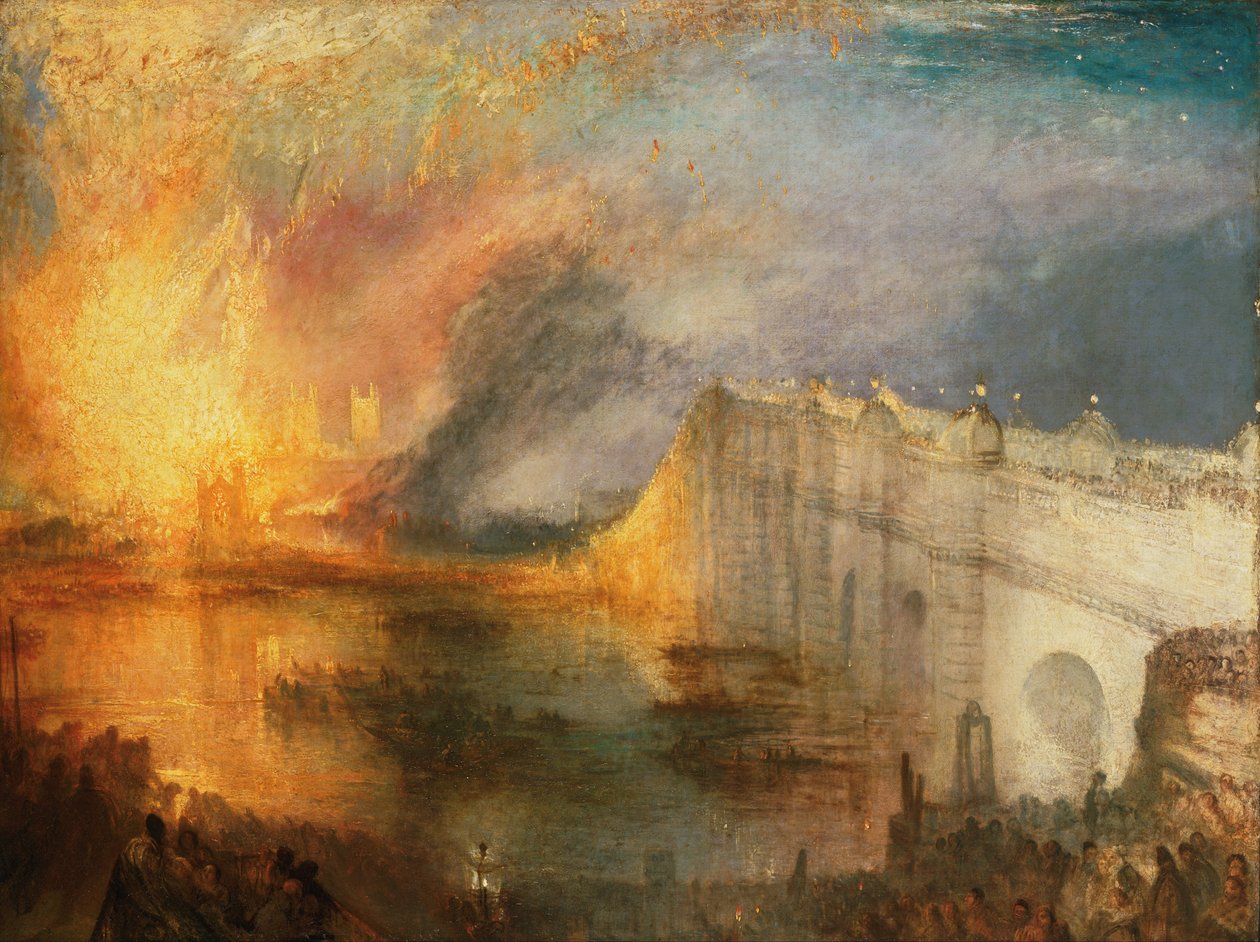 Der Brand der Häuser von Lords und Commons, 16. Oktober 1834 von Joseph Mallord William Turner