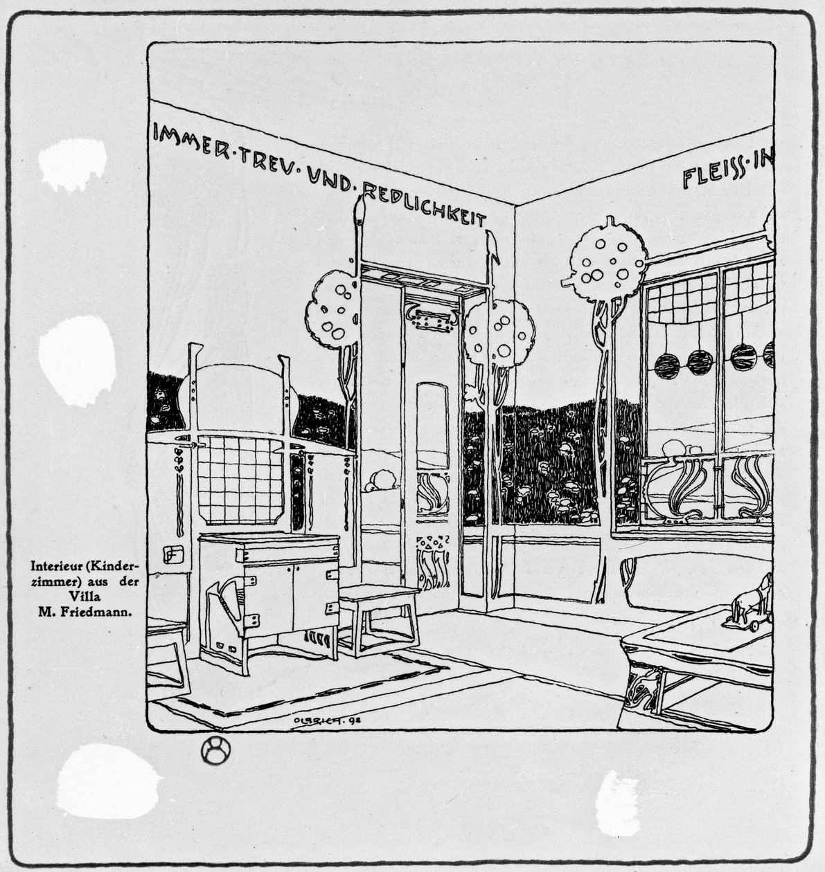 Inneneinrichtung für Villa Friedmann, 1898 von Joseph Maria Olbrich