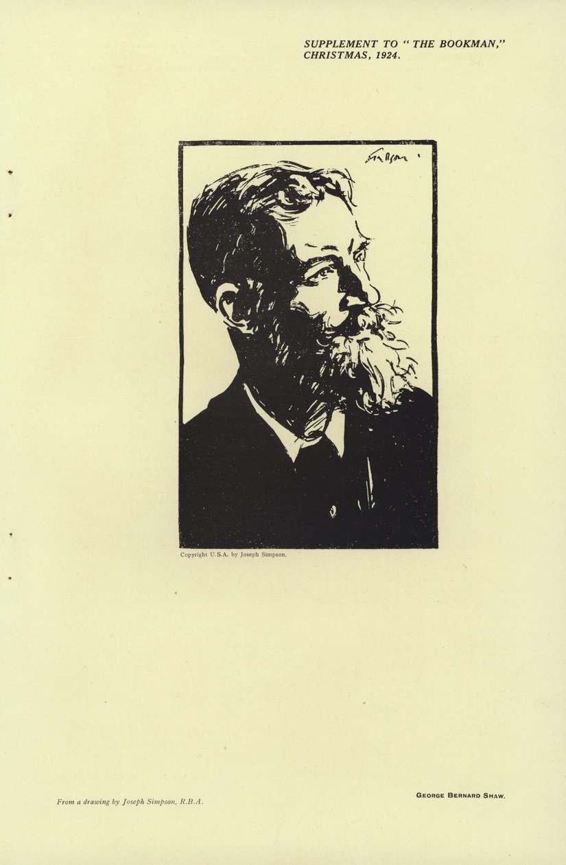 Porträt von George Bernard Shaw von Joseph Simpson